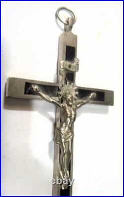 Antique pectoral 5 inch Large catholic crucifix cross pendant EL1155
