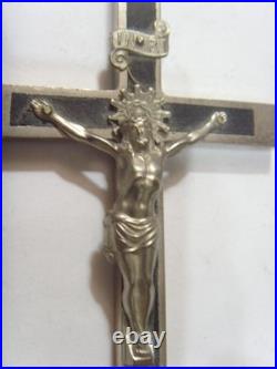Antique pectoral 5 inch Large catholic crucifix cross pendant EL1155