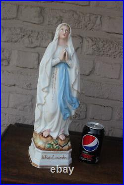 Antique porcelain notre dame de lourdes figurine statue religious