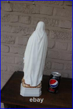 Antique porcelain notre dame de lourdes figurine statue religious
