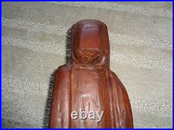 Antique primitive folk art large carved religious Virgin Mary figure layered dre