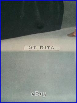 Antique print St. Rita 19.5×23.5 inches, 1800's