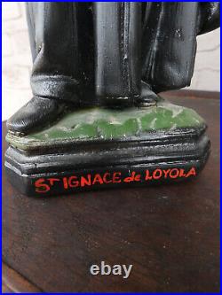 Antique rare Saint Ignace De Loyola statue sculpture religious