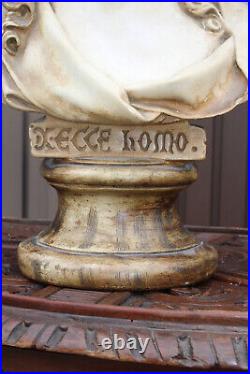 Antique rare ceramic large ECCE HOMO bust jesus statue sculpture religious