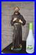 Antique-rare-chalk-statue-saint-Francis-of-Assisi-religious-01-vulo