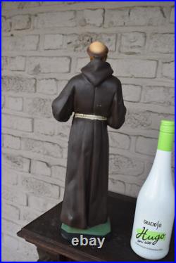 Antique rare chalk statue saint Francis of Assisi religious