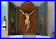 Antique-rare-religious-XXL-wall-Triptych-Wood-carved-christ-oil-panel-paintings-01-mcl