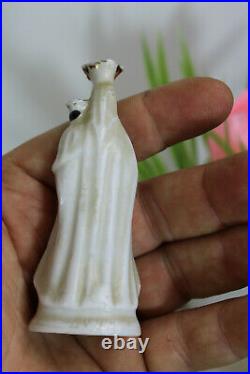 Antique rare small Black madonna notre dame de hal statue figurine religious
