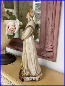 Antique religious Christian Statue-Our Lady Of La Salette Chalk Ware 1920s #