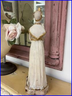 Antique religious Christian Statue-Our Lady Of La Salette Chalk Ware 1920s #