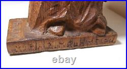 Antique religious Folk Art Mary Jesus hand carved wood sculpture statue Santos