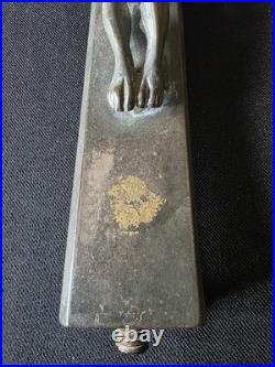 Antique religious bronze brass Baroque style crucifix cross