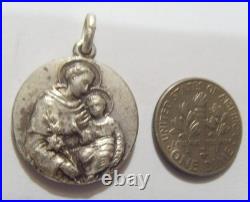 Antique religious catholic Saint Anthony relic touched tongue pendant 54878
