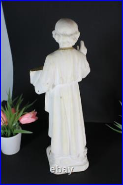 Antique religious chalk young jesus figurine statue