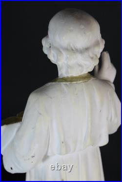 Antique religious chalk young jesus figurine statue