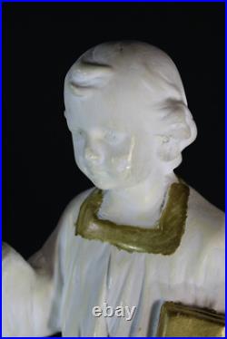Antique religious chalk young jesus figurine statue