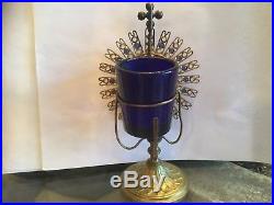 Antique religious church altar candle votive sanctuary lamp with rhinestone star