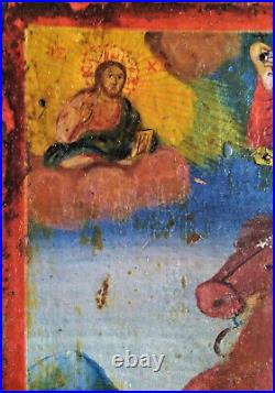 Antique religious icon, Greek, St Demetrios, c1800, tempera on wood, 33 x 23cm