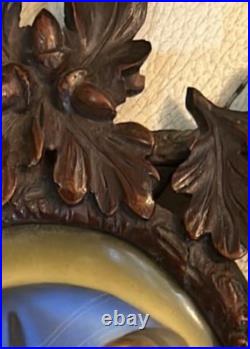 Antique religious miniature in enamel on porcelain of the Virgin Mary