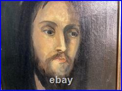 Antique religious painting Christ Jesus Holy Face 20th Century