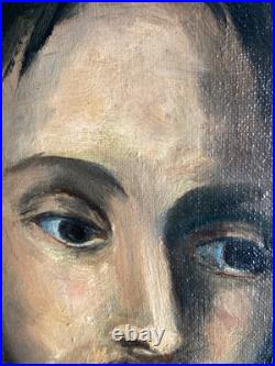 Antique religious painting Christ Jesus Holy Face 20th Century