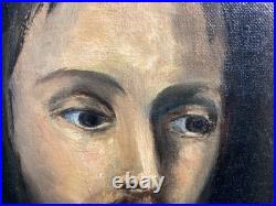 Antique religious painting Christ Jesus Holy Face 20th Century