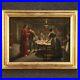 Antique-religious-painting-framework-oil-on-canvas-blessing-before-dinner-800-01-pu