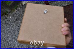 Antique religious plaque with lithurgical brocade bleeding hearth inside