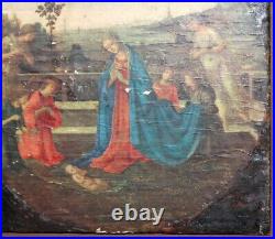 Antique religious print birth of Christ
