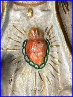 Antique religious statue Blessed Virgin Mary Fatima 1940's portugal