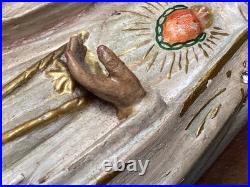 Antique religious statue Blessed Virgin Mary Fatima 1940's portugal