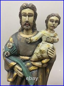 Antique religious statue santos St. Joseph