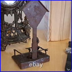 Antique religious table stand with crucifix