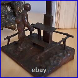 Antique religious table stand with crucifix