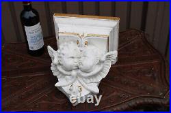 Antique religious wall angels ceramic Console church