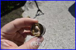 Antique religious wood carved relic holder saint rita Wax seal