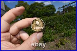 Antique religious wood carved relic holder saint rita Wax seal