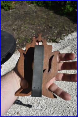 Antique religious wood carved relic holder saint rita Wax seal