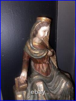 Antique renaissance religious Madonna bust wood or other material Large