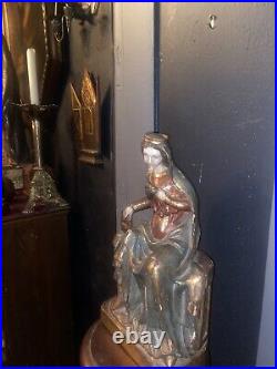 Antique renaissance religious Madonna bust wood or other material Large