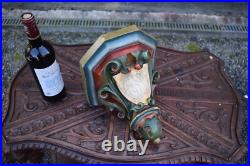 Antique rococo chalk Religious church console omega Salvator christ symbols