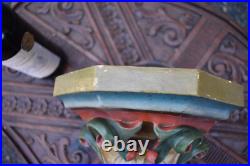 Antique rococo chalk Religious church console omega Salvator christ symbols