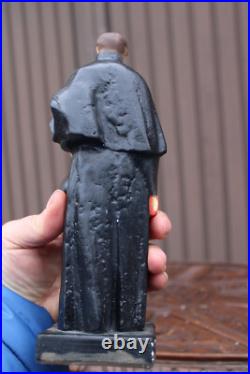Antique saint Stanislas Figurine ceramic religious statue rare