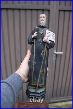 Antique saint benedict Cup snake Statue figurine ceramic religious