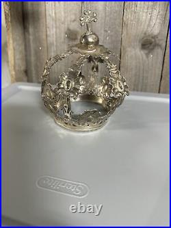 Antique silver crown for religious statue style As Is Needs Repair