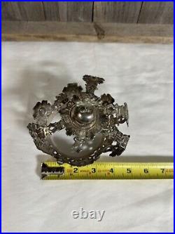 Antique silver crown for religious statue style As Is Needs Repair