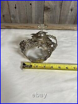 Antique silver crown for religious statue style As Is Needs Repair