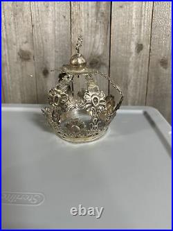 Antique silver crown for religious statue style As Is Needs Repair