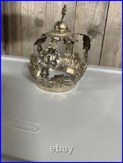 Antique silver crown for religious statue style As Is Needs Repair