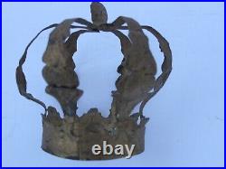 Antique small Gold Painted Metal Santo's Corona / Crown Mexican 19th c